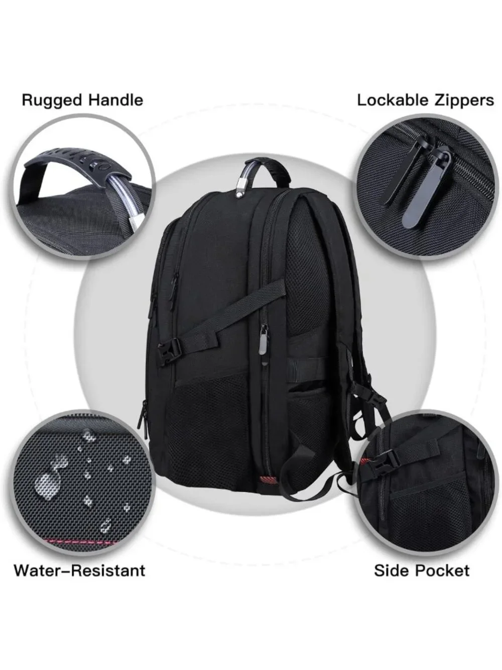Extra Large Water-Resistant Travel Laptop Backpack, 17.3